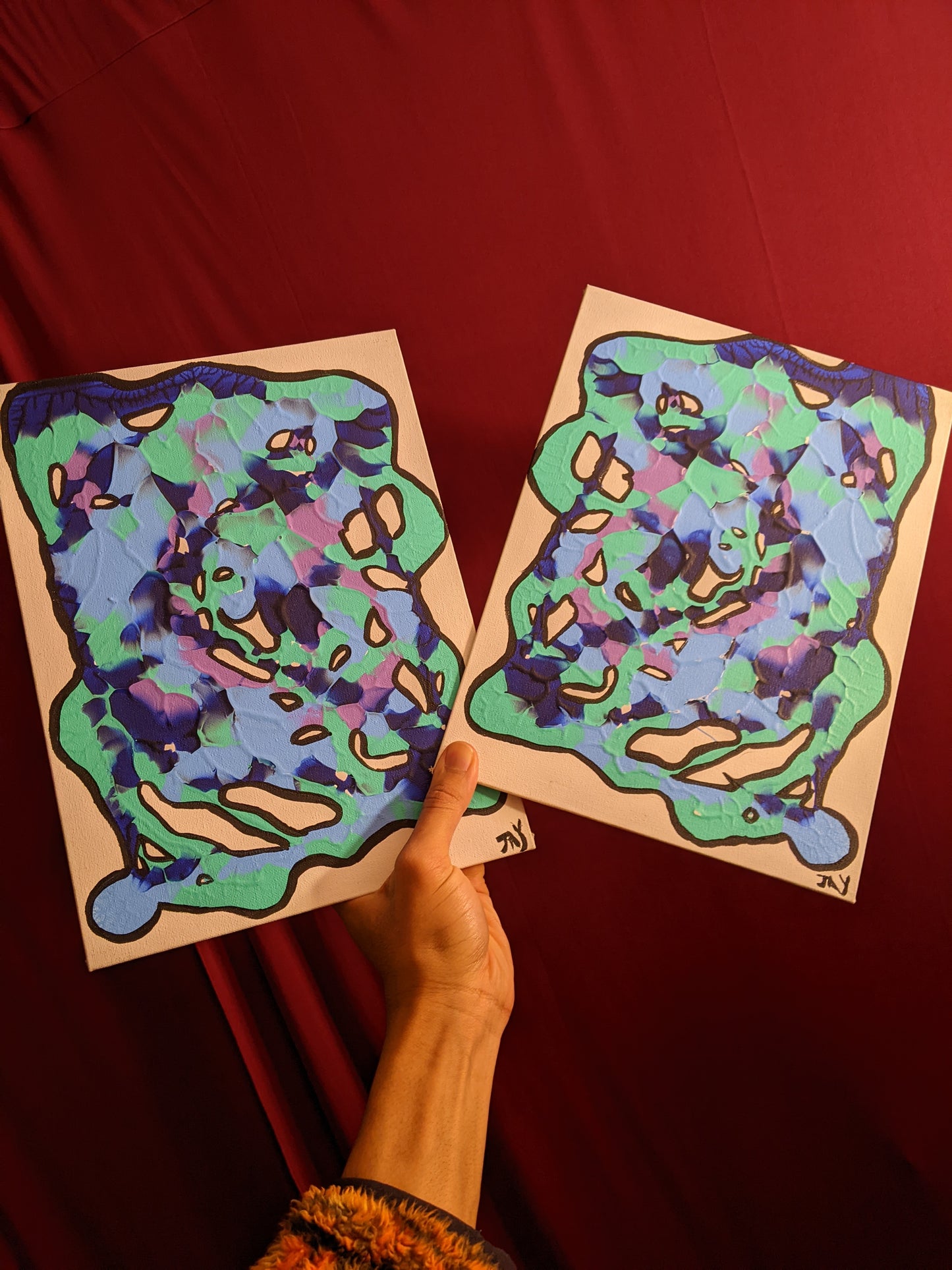 Abstract twins (2 panels)