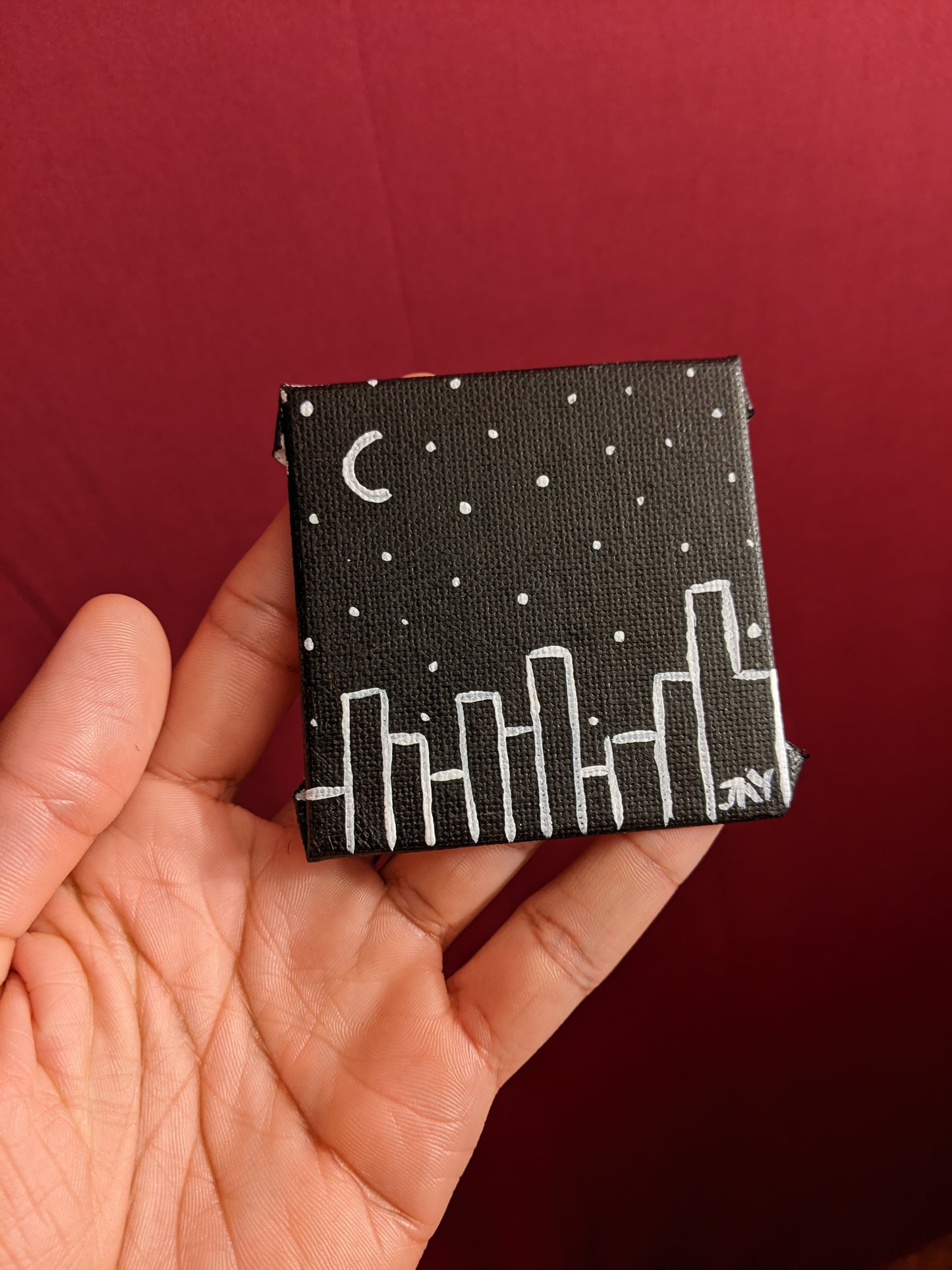 Mini canvas - The City at Night (panel)