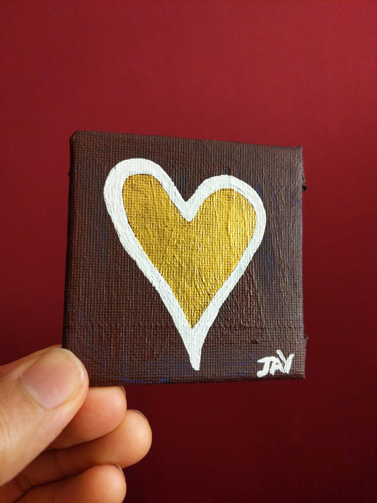 Mini canvas - Golden Heart (panel)