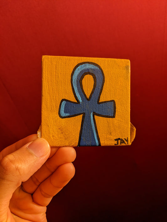 Mini canvas - Blue Ankh (panel)